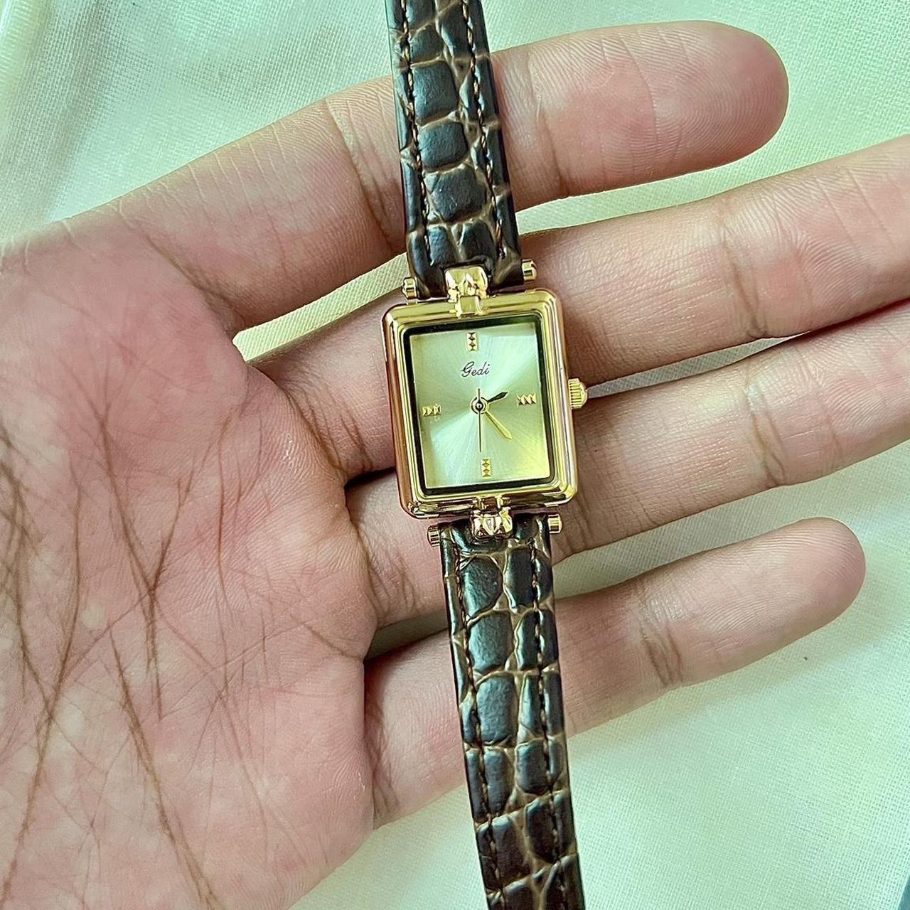 Classy Sporty Rich Square Brown Leather Luxury Watch