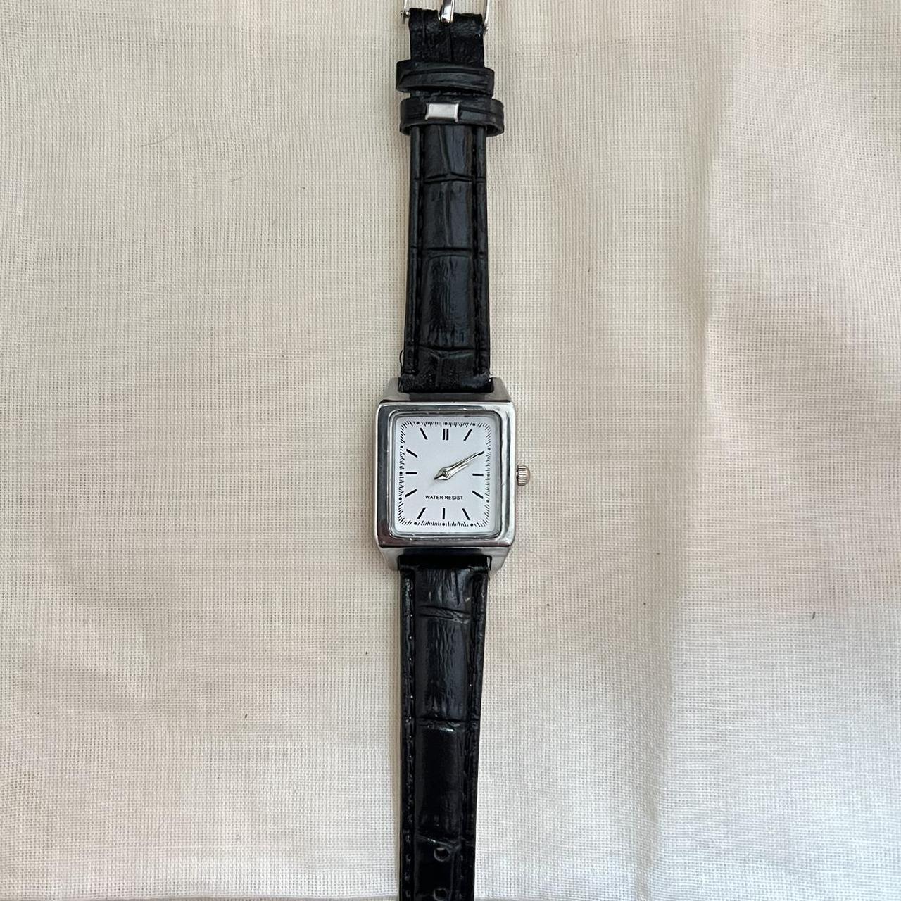 Y2K Vintage Style Rectangle Black Leather Luxury Watch